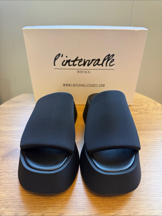 L'INTERVALLE Shoes - L'INTERVALLE Black Chunky Slide Mules- New and Never Worn. Made in Italy